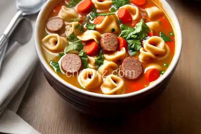 Smoked Sausage and Tortellini Soup