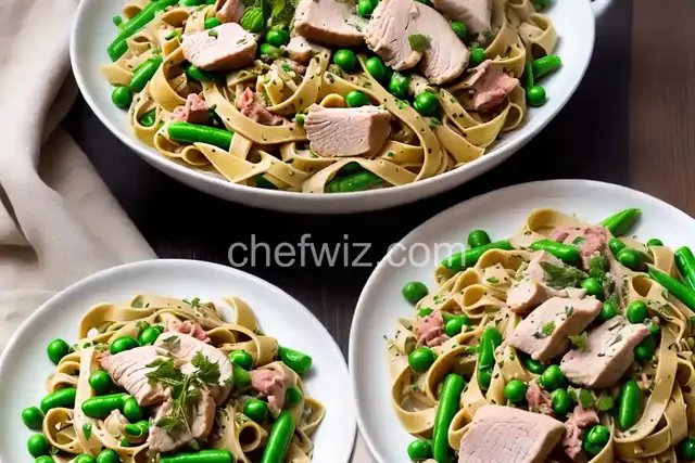 Smoked Turkey and Spring Pea Fettuccine