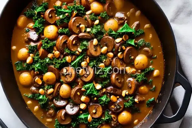 Smothered Mushrooms and Kale