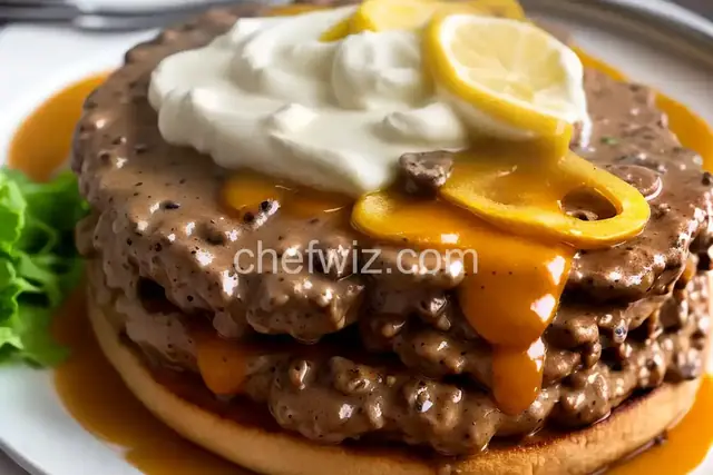 Smothered cream of mushroom Hamburger steak