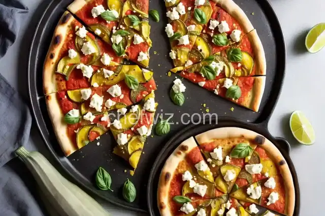 Socca Pizza with Summer Squash and Feta