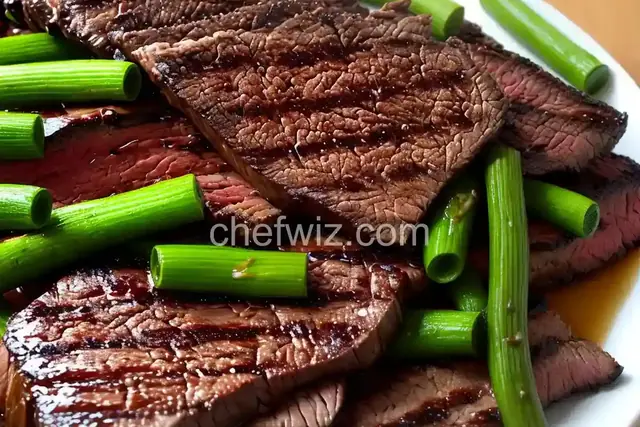 Soy Sauce–Marinated Grilled Flank Steak and Scallions