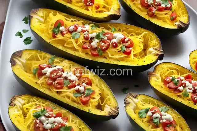 Spaghetti Squash Scampi Boats