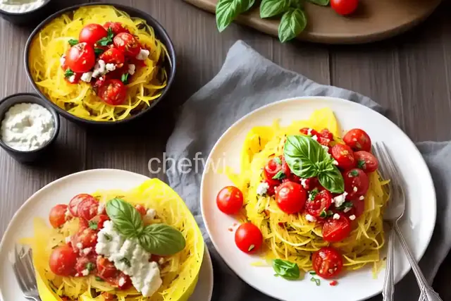 Spaghetti Squash with Fresh Tomatoes and Ricotta