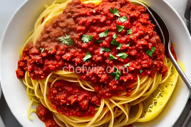 Spaghetti Squash with Meat Sauce