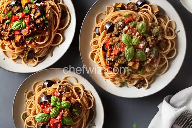 Spaghetti With Eggplant Caponata