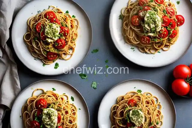 Spaghetti With Tomato and Walnut Pesto