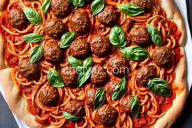 Spaghetti and Meatball Pizza