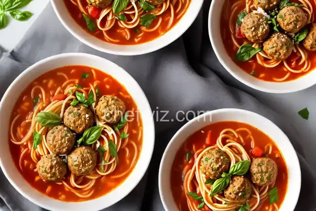Spaghetti and Meatball "Stoup" (thicker than soup, thinner than stew)