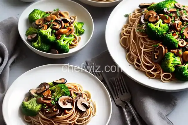 Spaghetti with Broccoli and Mushrooms