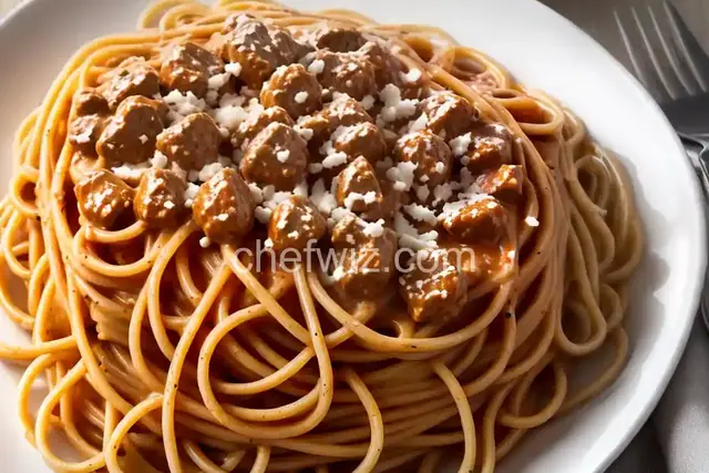 Spaghetti with Creamy Meat Sauce