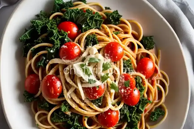 Spaghetti with Kale and Tomatoes
