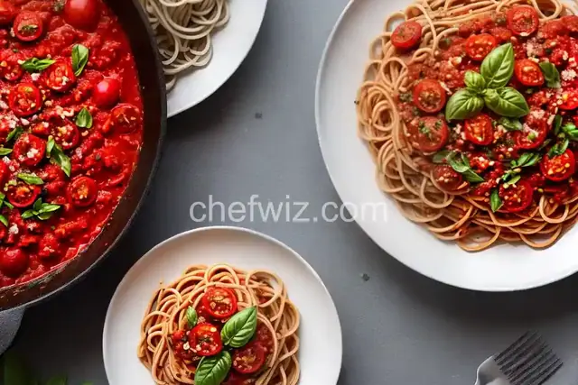 Spaghetti with Olives and Tomato Sauce