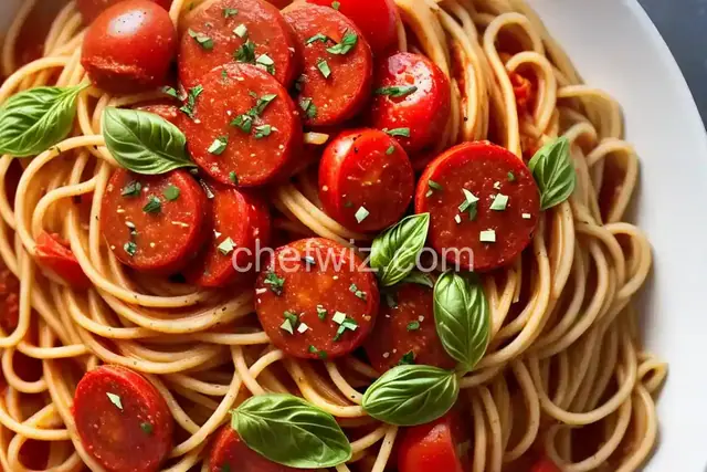 Spaghetti with Tomato and Sausage Sauce