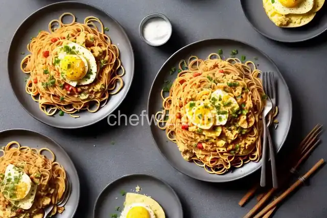Spaghetti with scrambled egg