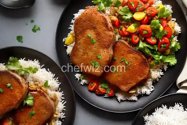 Spanish Crispy Pork Chops with Rice