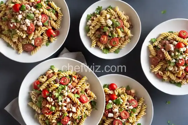 Spanish Pasta Salad With Chorizo, Piquillo Peppers, and Pickled Onion Recipe