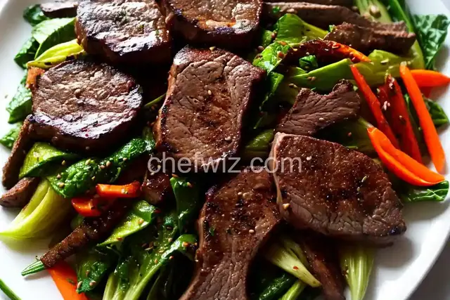 Spice Rubbed Lamb Chops Hoisin and with Grilled Bok Choy Salad