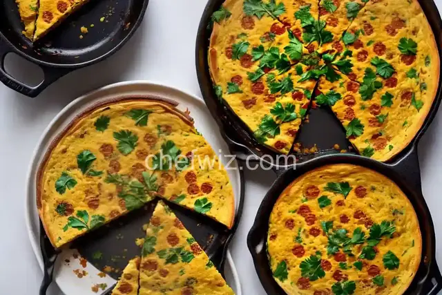 Spiced Chickpeas and Greens Frittata
