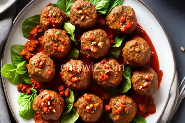 Spiced Lamb Meatballs with Walnut Romesco
