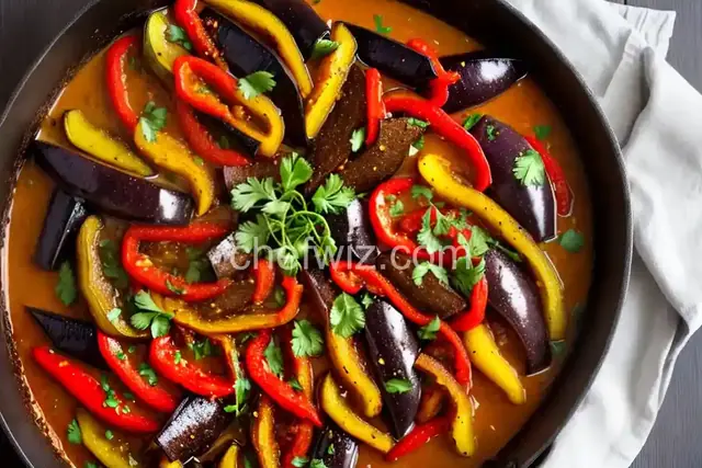 Spiced Peppers and Eggplant