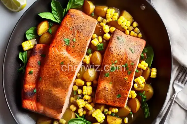 Spiced Salmon With Potatoes and Corn