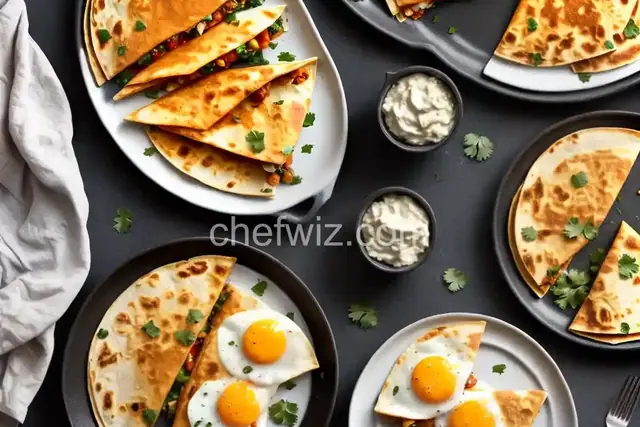 Spicy Chicken and Egg Breakfast Quesadillas