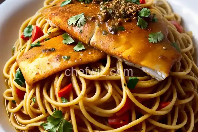 Spicy Fish and Olive Spaghetti