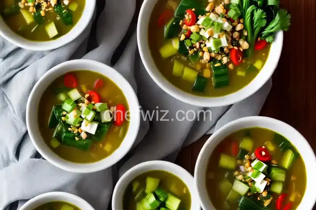 Spicy Green Chile and Bok Choy Soup