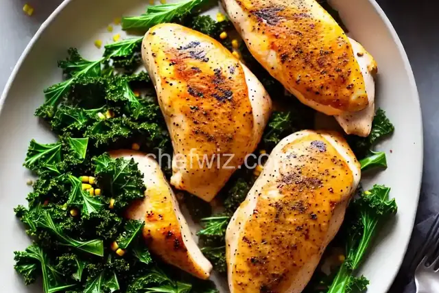 Spicy Kale and Corn Stuffed Chicken Breasts