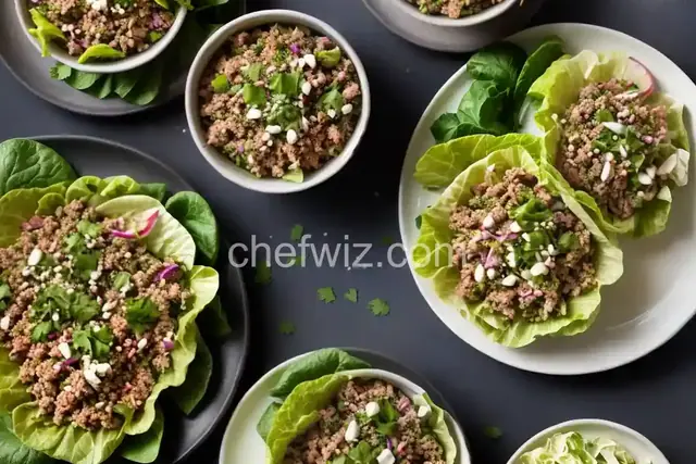 Spicy Larb with Cabbage Cups