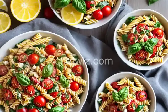 Spicy Pasta Salad With Smoked Gouda, Tomatoes and Basil