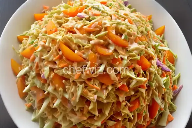 Spicy Peach Coleslaw