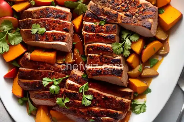 Spicy Pork Tenderloin with Apples and Sweet Potatoes