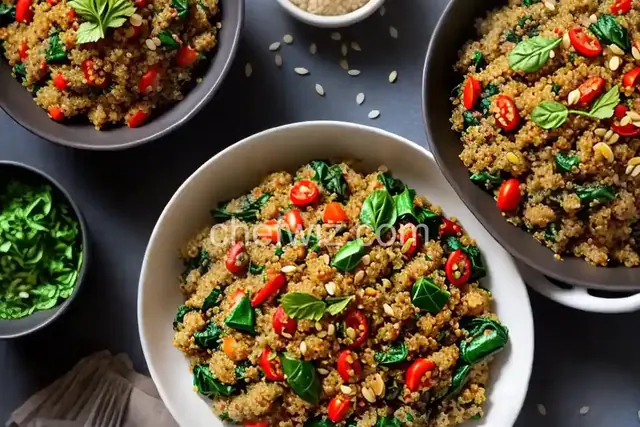 Spicy Quinoa and Spinach Pulao (Pilaf)