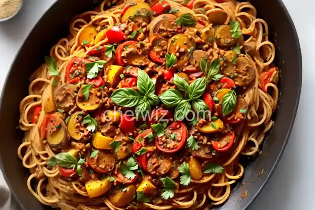 Spicy Roasted Ratatouille with Spaghetti