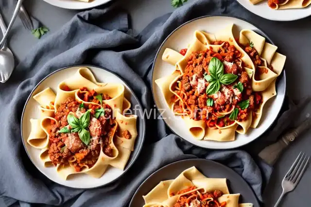Spicy Sausage Bolognese with Pappardelle