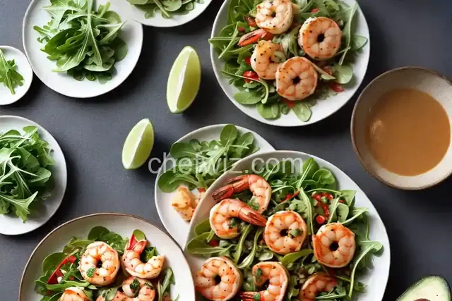 Spicy Shrimp with Avocado and Arugula Salad Recipe