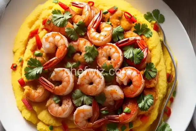 Spicy Shrimp with Creamy Polenta