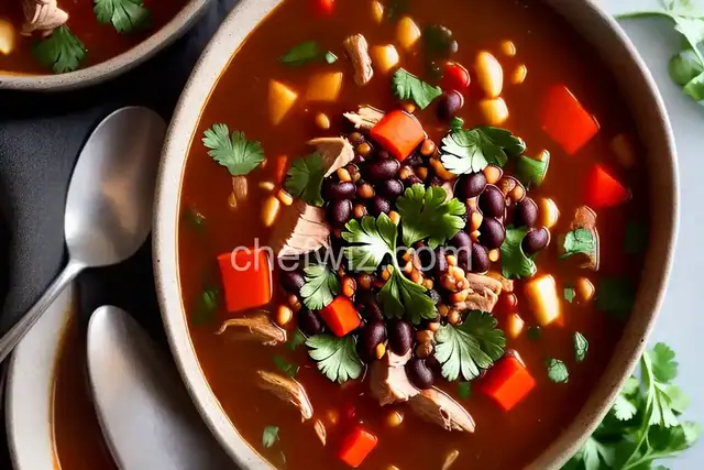 Spicy Smoked Turkey and Black Bean Soup