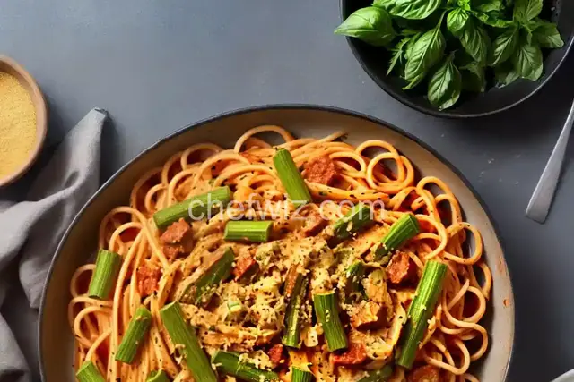 Spicy Spaghetti with Okra