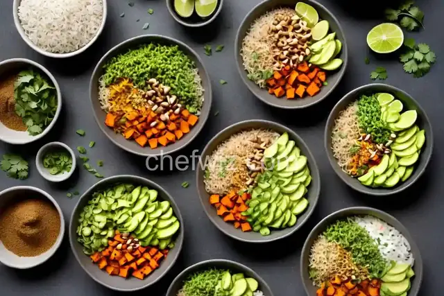 Spicy Sweet Potato and Green Rice Burrito Bowls
