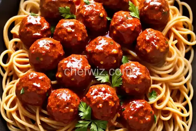 Spicy Turkey Meatballs and Spaghetti
