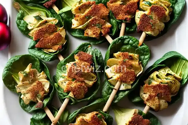 Spinach-Artichoke Christmas Tree Skewers