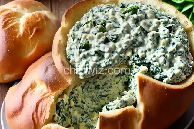 Spinach Artichoke Dip in a Bread Bowl