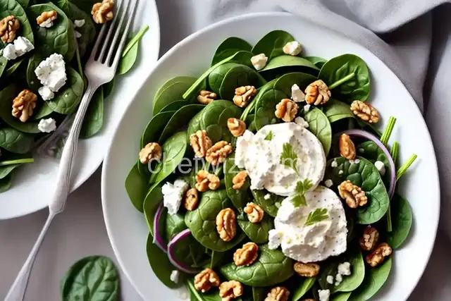 Spinach Salad with Goat Cheese and Walnuts
