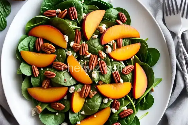 Spinach Salad with Peaches and Pecans