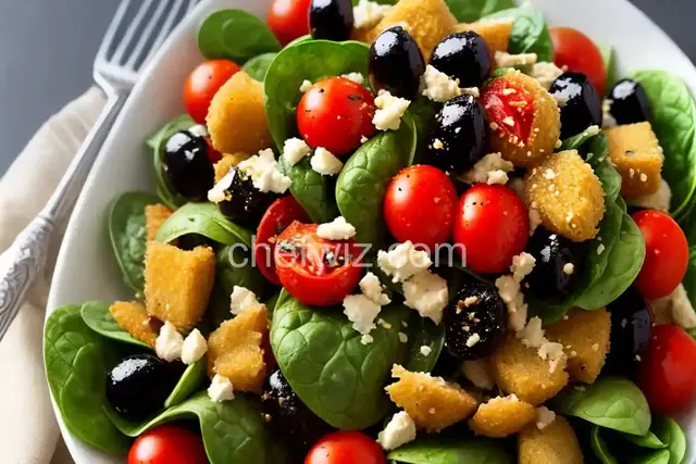 Spinach Torelli with Cherry Tomatoes and Black Olives