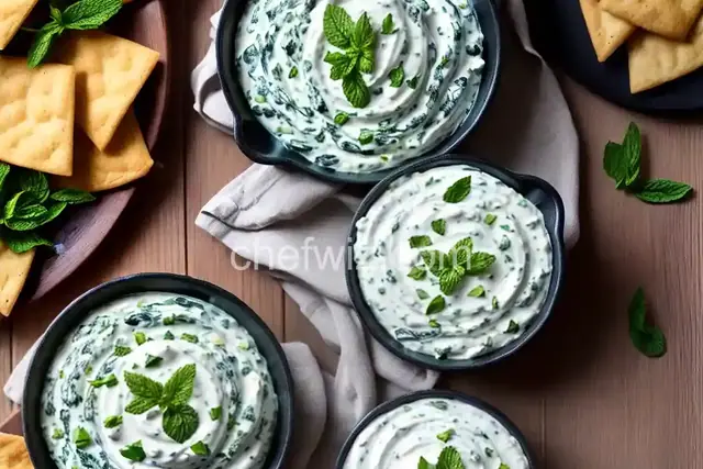 Spinach-Yogurt Dip With Sizzled Mint