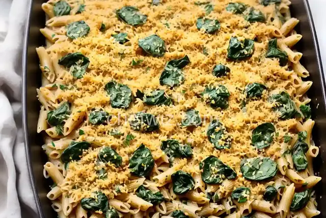 Spinach and Artichoke Baked Whole Grain Pasta